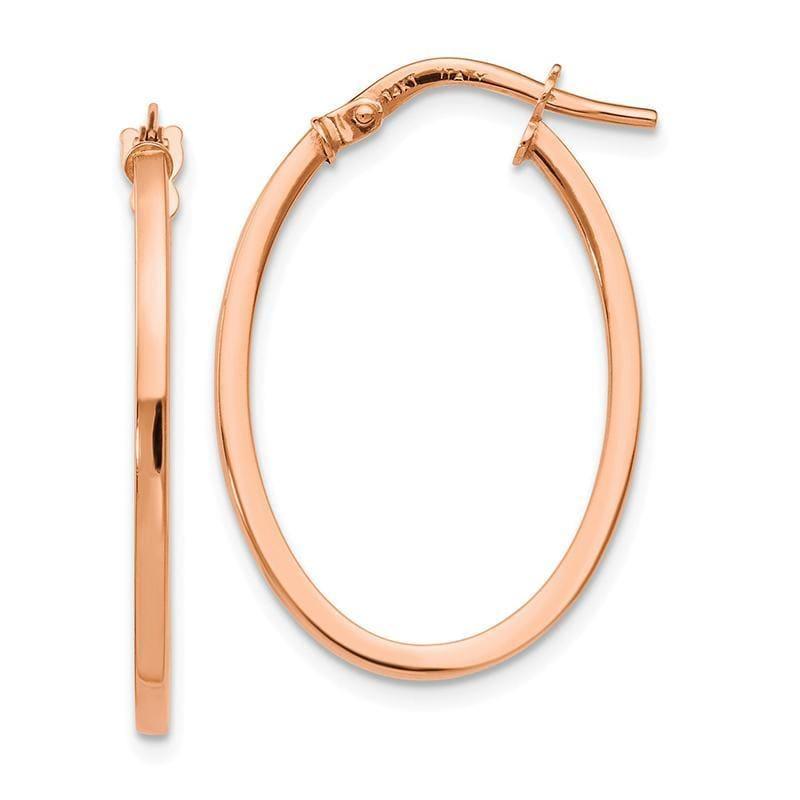 Leslie's 14k Rose Gold Polished Oval Hoop Earrings - Seattle Gold Grillz