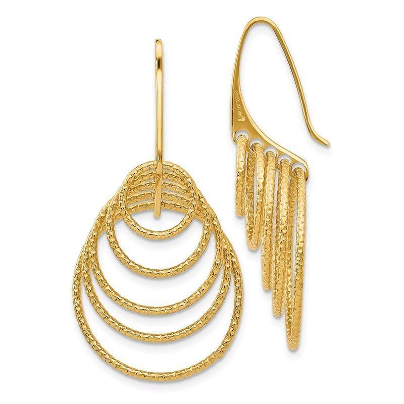 Leslie's 14k Textured Circles Dangle Earrings - Seattle Gold Grillz