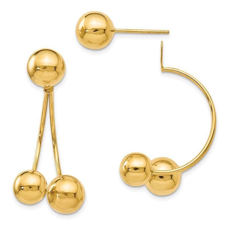 Leslie's 14k Tri Ball Post Gold Earrings - Seattle Gold Grillz