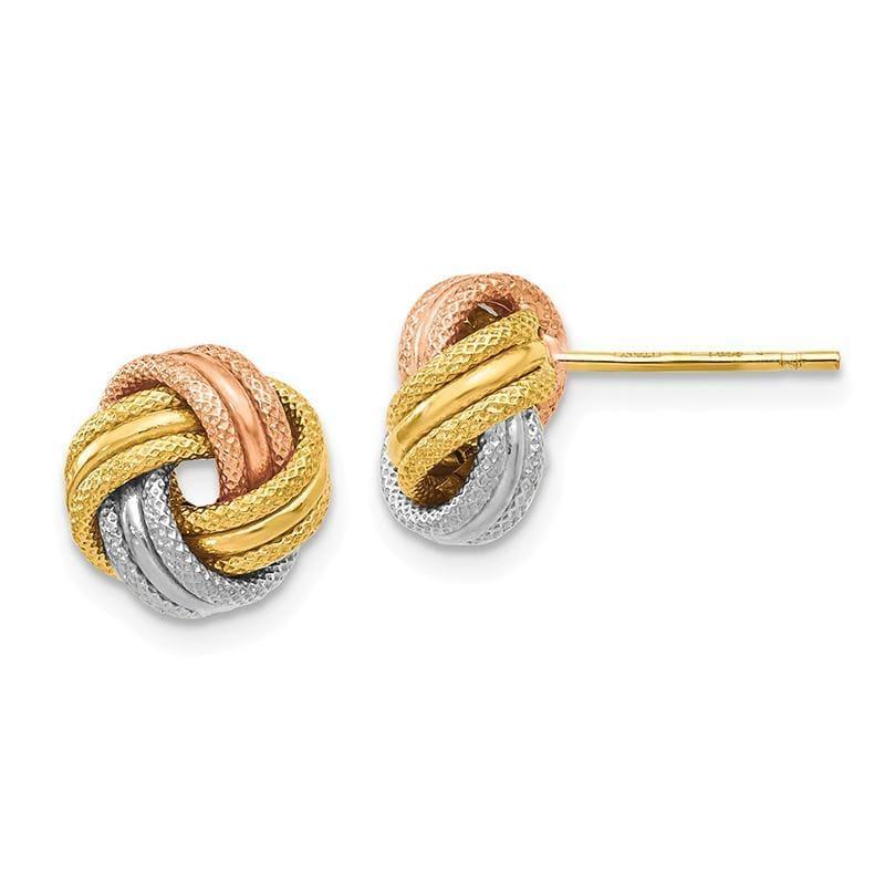 Leslie's 14k Tri Color Knot Polished D-C Post Earrings - Seattle Gold Grillz