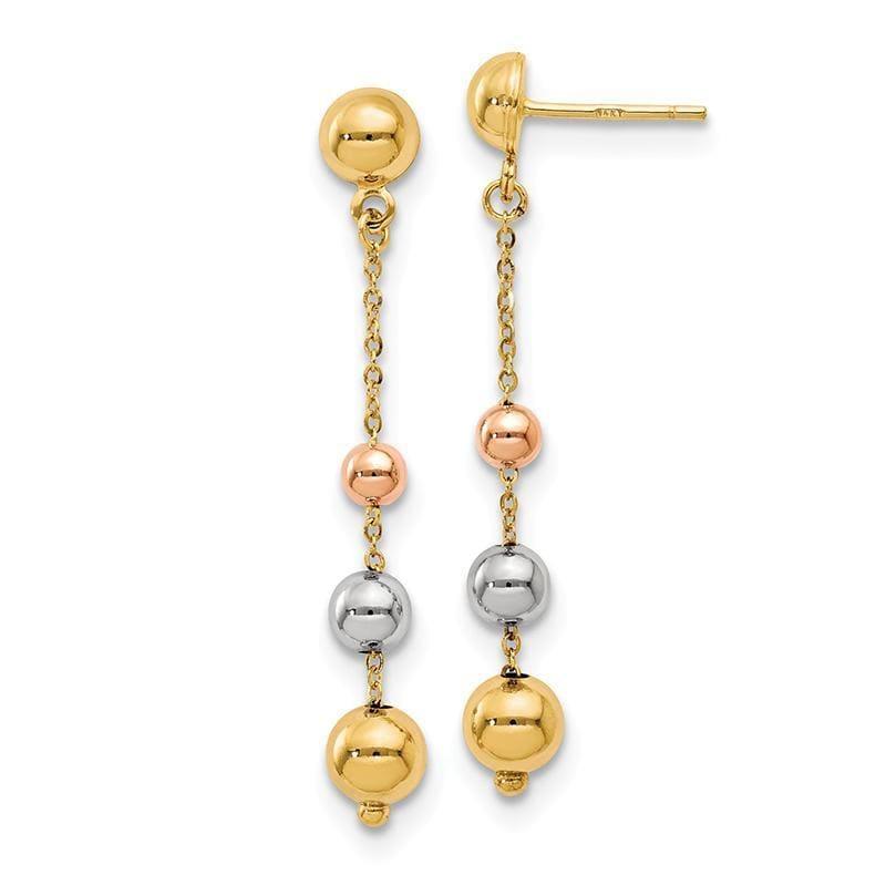Leslie's 14K Tri-color Polished Dangle Earrings - Seattle Gold Grillz