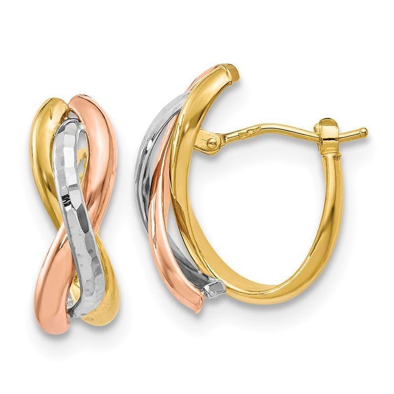 Leslie's 14K Tri-color Polished Earrings - Seattle Gold Grillz