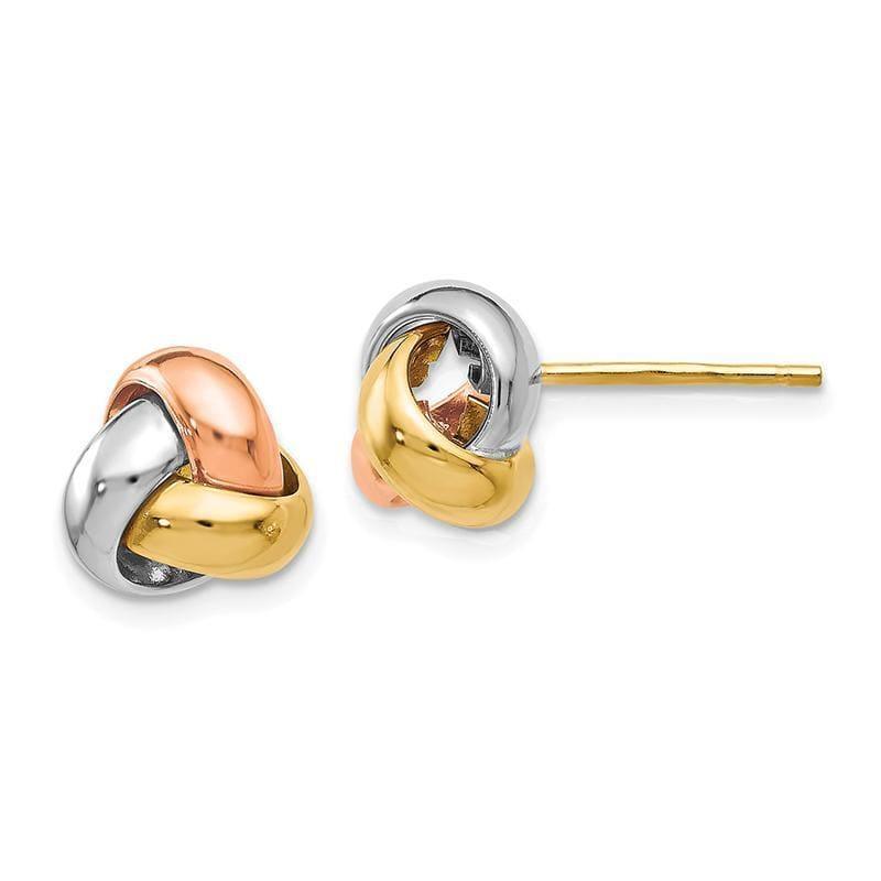 Leslie's 14k Tri-Color Polished Love Knot Earrings - Seattle Gold Grillz