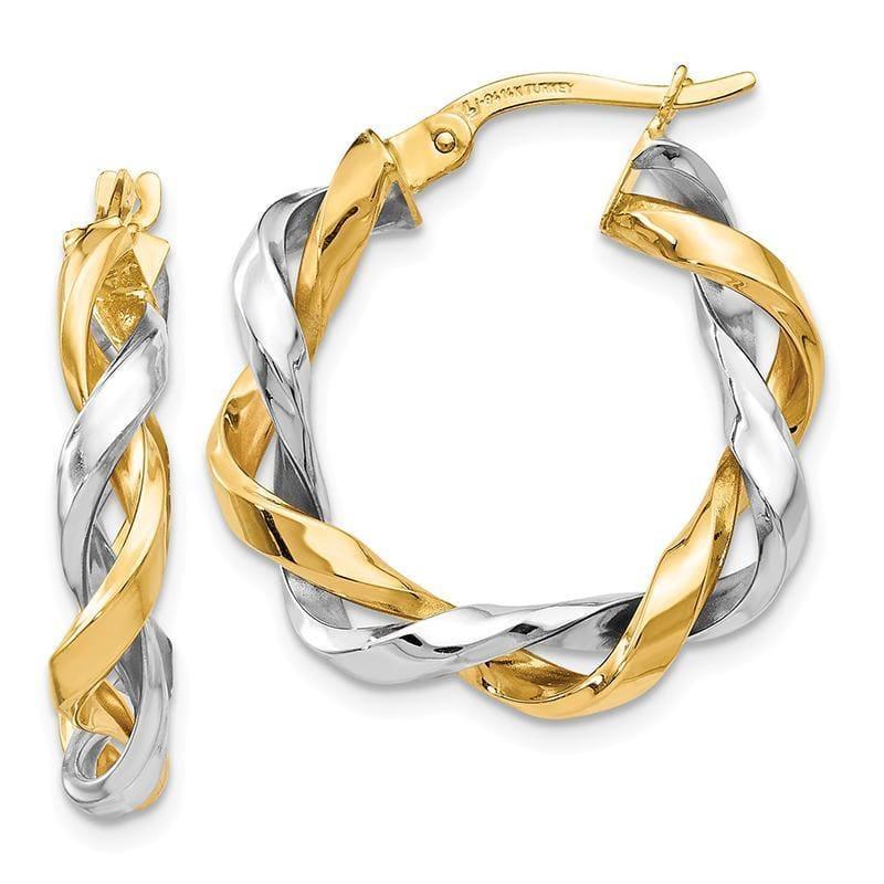 Leslie's 14k Two-tone Hoop Earrings - Seattle Gold Grillz