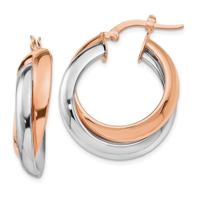 Leslie's 14k Two-tone Hoop Earrings - Seattle Gold Grillz