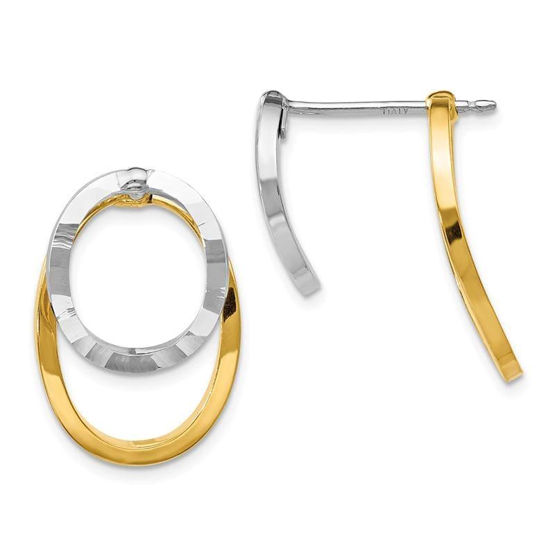 Leslie's 14k Two-tone Polished 3 in 1 Front and Back Earrings - Seattle Gold Grillz