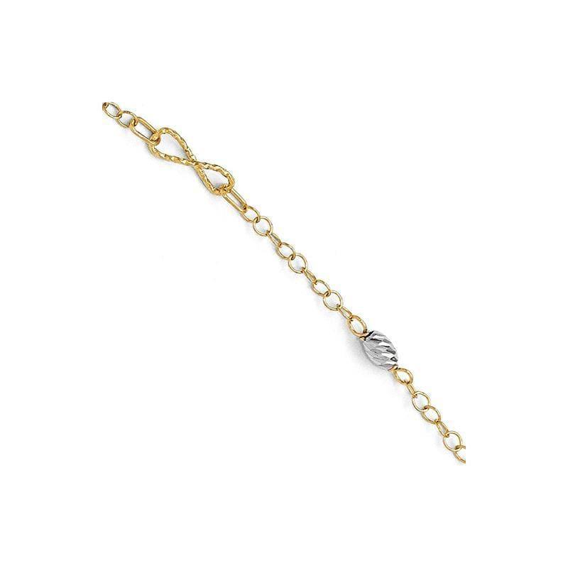 Leslie's 14k Two-tone Polished and Diamond-cut Bracelet - Seattle Gold Grillz