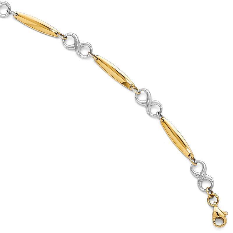 Leslie's 14k Two-tone Polished Bracelet - Seattle Gold Grillz