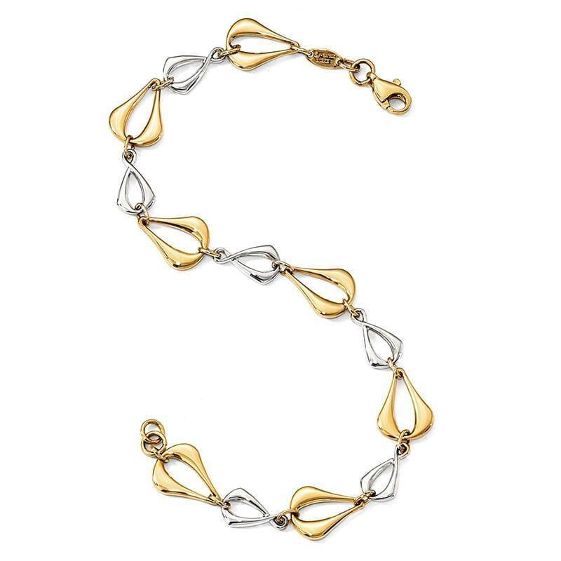 Leslie's 14k Two-tone Polished Bracelet - Seattle Gold Grillz