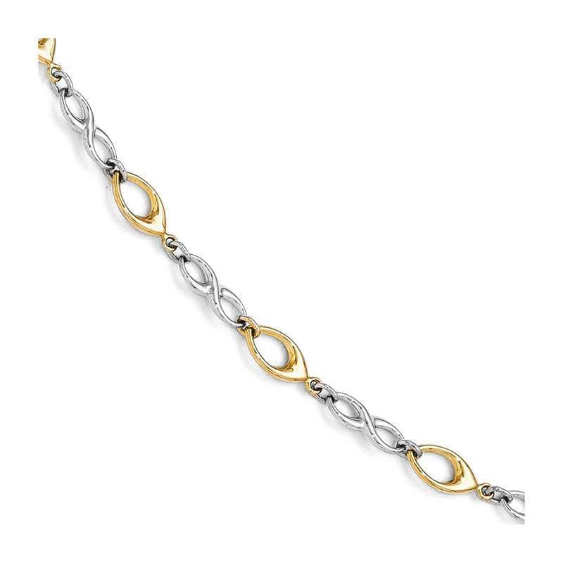 Leslie's 14k Two-tone Polished Bracelet - Seattle Gold Grillz