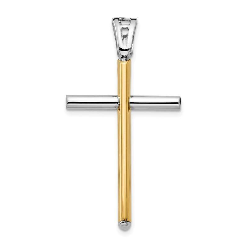 Leslie's 14k Two-tone Polished Cross Pendant - Seattle Gold Grillz