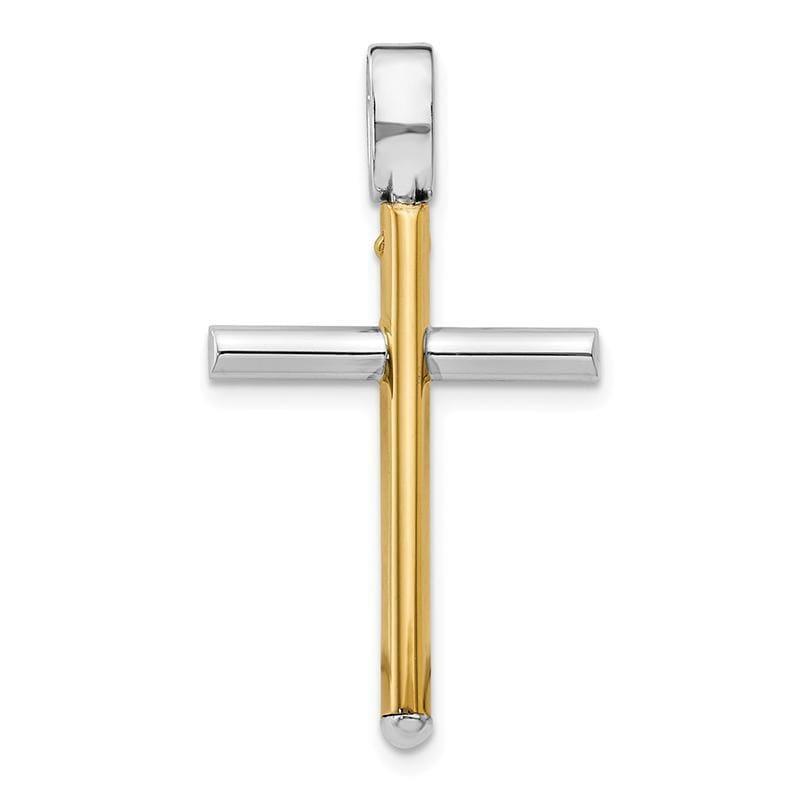 Leslie's 14k Two-tone Polished Cross Pendant - Seattle Gold Grillz