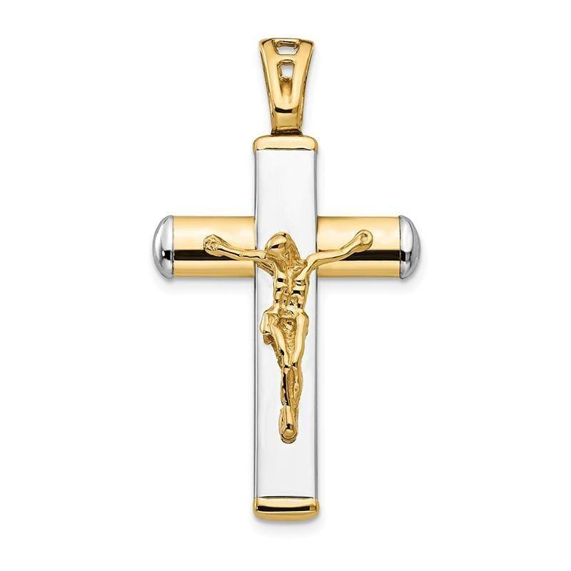 Leslie's 14K Two-tone Polished Crucifix Pendant - Seattle Gold Grillz