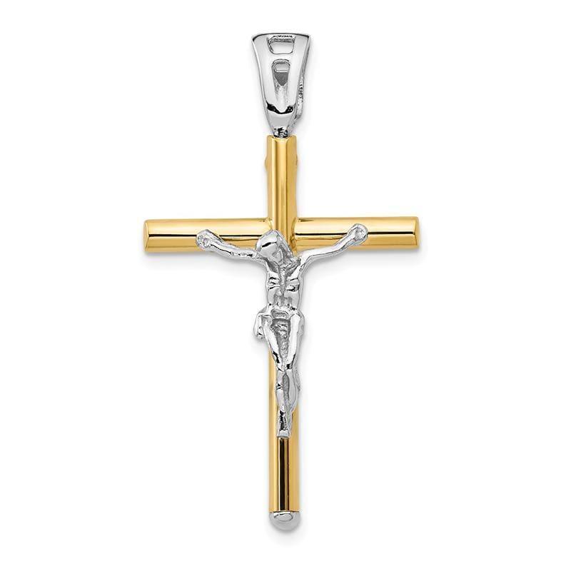 Leslie's 14k Two-tone Polished Crucifix Pendant - Seattle Gold Grillz