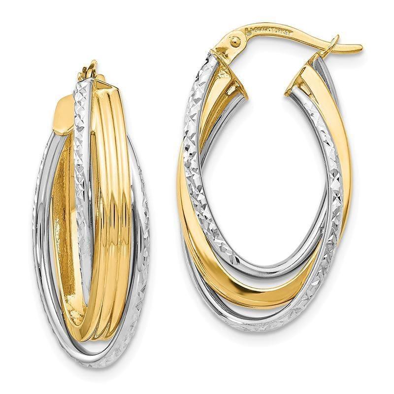 Leslie's 14k Two-tone Polished D-C Hoop Earrings - Seattle Gold Grillz