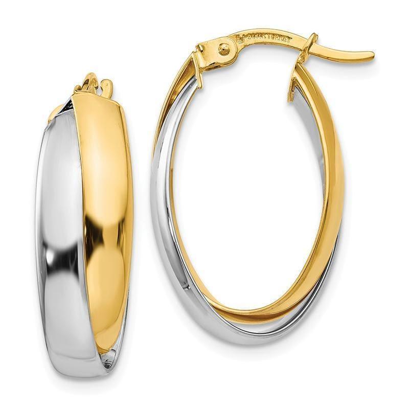 Leslie's 14k Two-tone Polished Double Oval Hoop Earrings - Seattle Gold Grillz