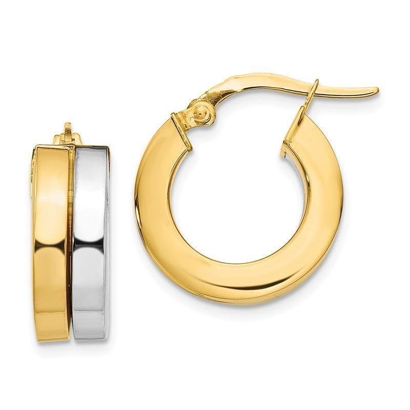 Leslie's 14k Two-tone Polished Hoop Earrings - Seattle Gold Grillz