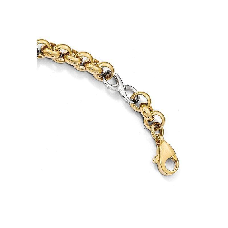 Leslie's 14k Two-tone Polished Infinity Bracelet - Seattle Gold Grillz