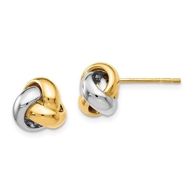 Leslie's 14k Two-tone Polished Love Knot Earrings - Seattle Gold Grillz