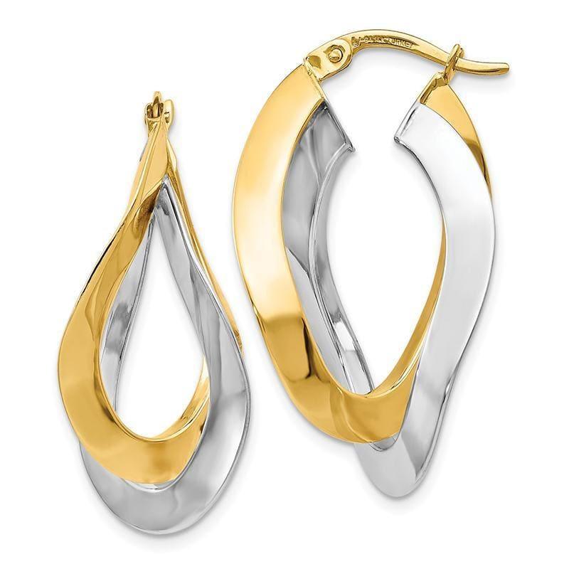 Leslie's 14k Two-tone Polished Oval Twisted Hoop Earrings - Seattle Gold Grillz