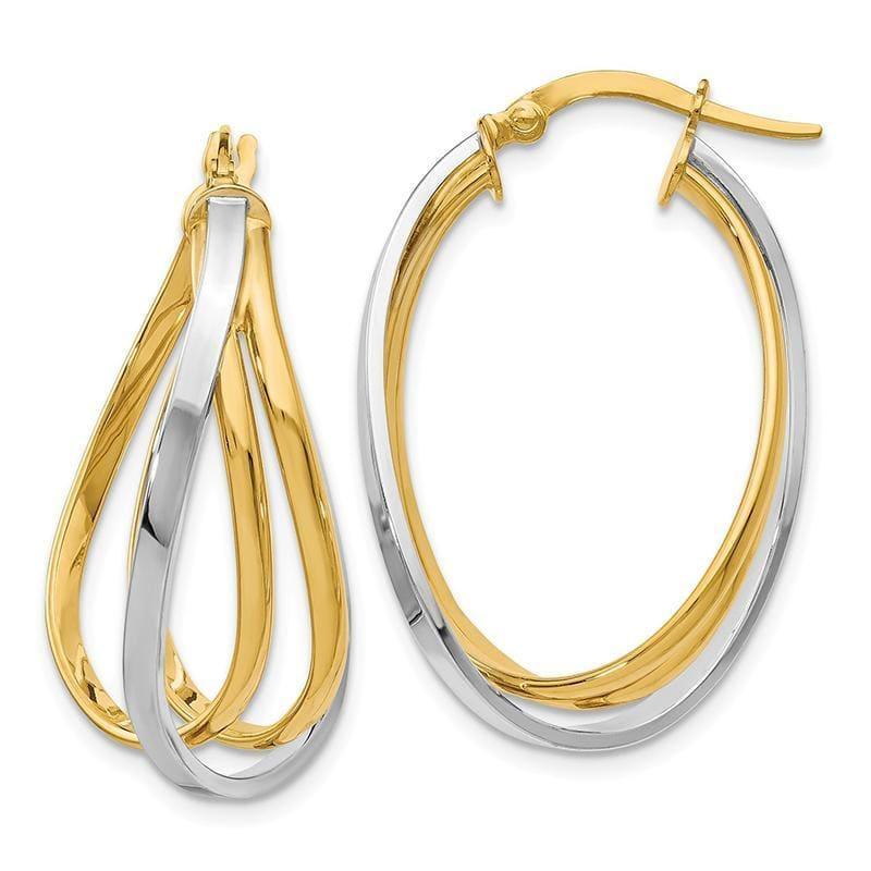 Leslie's 14k Two-tone Polished Twist Hoop Earrings - Seattle Gold Grillz