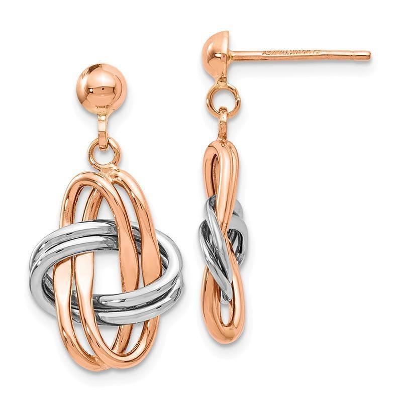 Leslie's 14k Two-tone (Rose & White) Polished Post Dangle Earrings - Seattle Gold Grillz