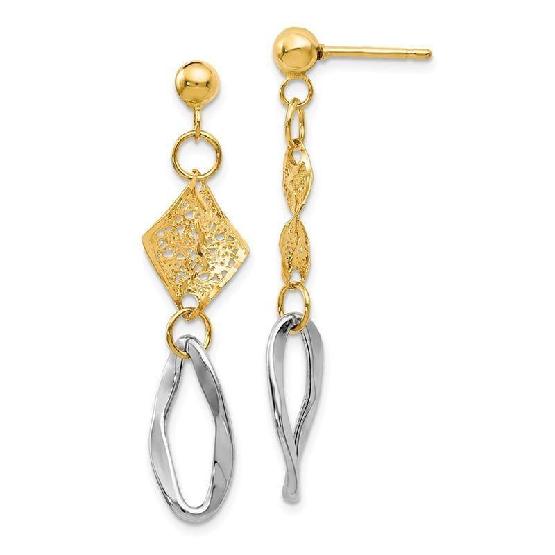 Leslie's 14k Two-Toned Fancy Earrings - Seattle Gold Grillz