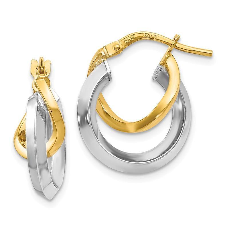 Leslie's 14k Two Toned Hoop Earrings - Seattle Gold Grillz