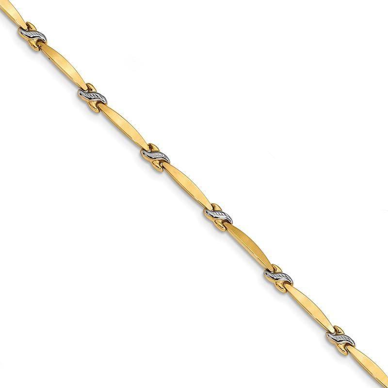 Leslie's 14K w-Rhodium D-C Fancy Bracelet - Seattle Gold Grillz