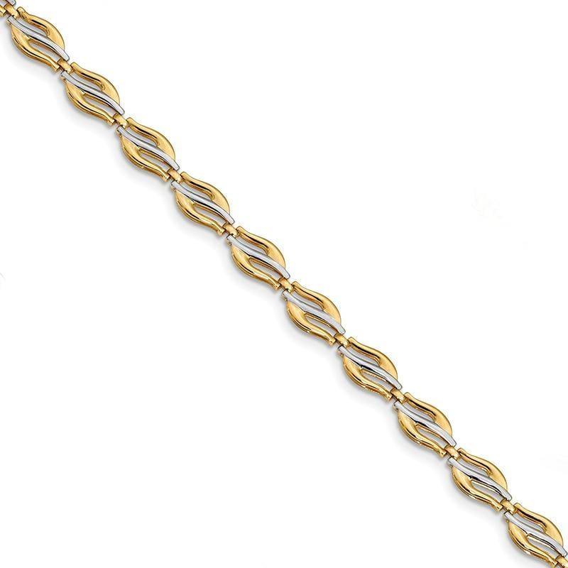 Leslie's 14K w-Rhodium Fancy Bracelet - Seattle Gold Grillz