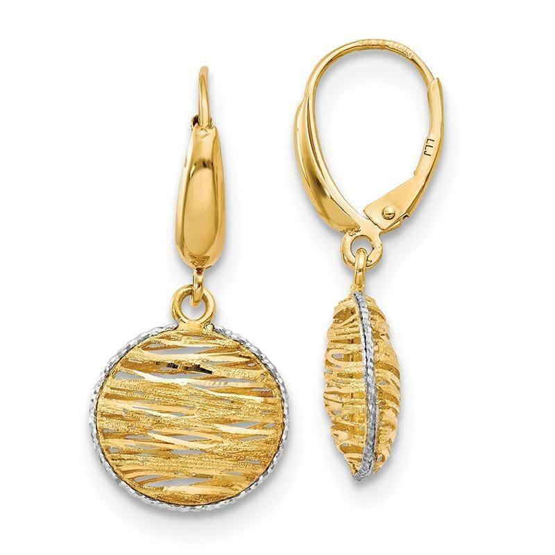 Leslie's 14K w-Rhodium Polished D-C Hollow Earrings - Seattle Gold Grillz
