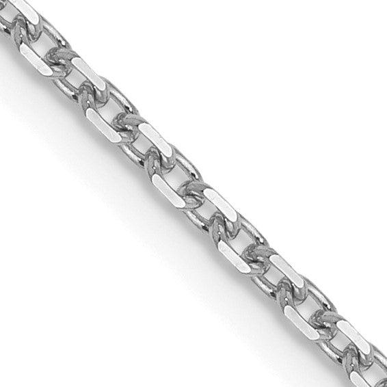 Leslie's 14K White Gold 1.5mm Diamond Cut Rolo Chain - Seattle Gold Grillz