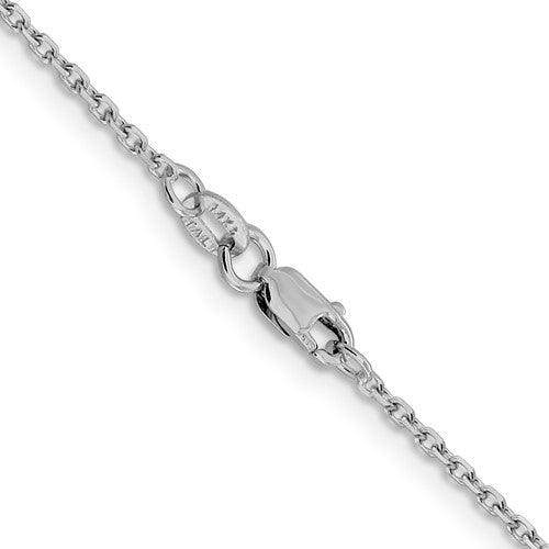 Leslie's 14K White Gold 1.5mm Diamond Cut Rolo Chain - Seattle Gold Grillz