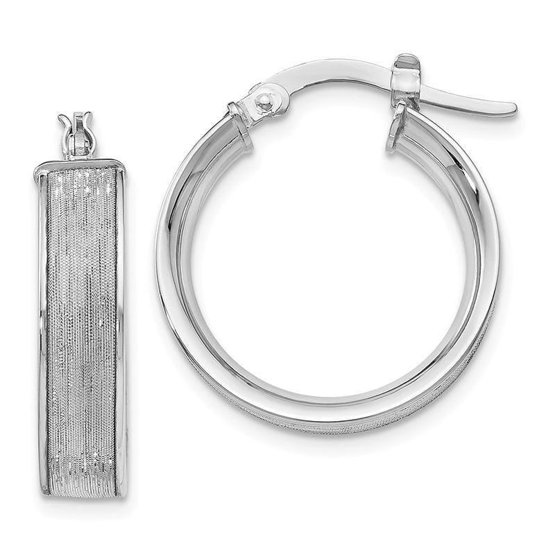 Leslie's 14K White Gold Glimmer Hoop Earrings - Seattle Gold Grillz