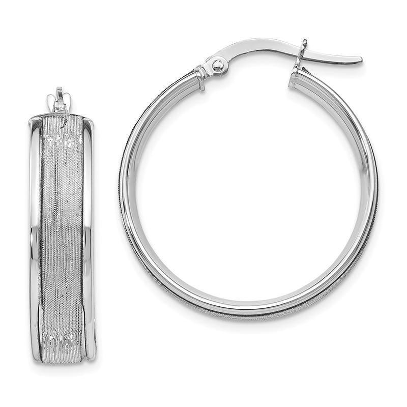 Leslie's 14k White Gold Glimmer Polished Hoop Earrings - Seattle Gold Grillz