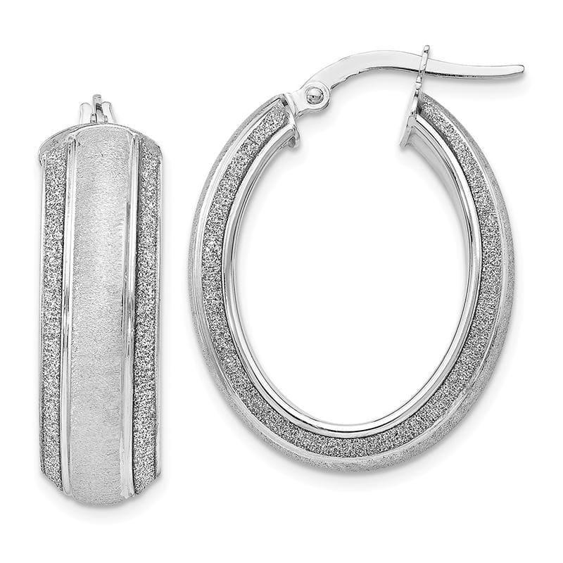 Leslie's 14k White Gold Glitter Hoop Earrings - Seattle Gold Grillz