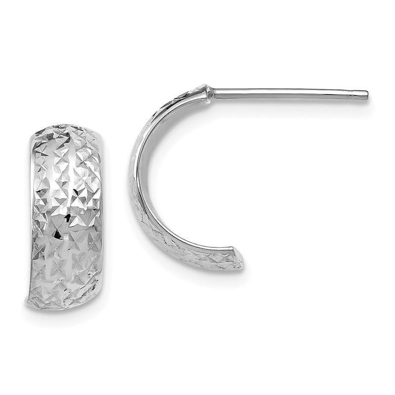 Leslie's 14k White Gold Polished and Diamond-cut Post Earrings - Seattle Gold Grillz