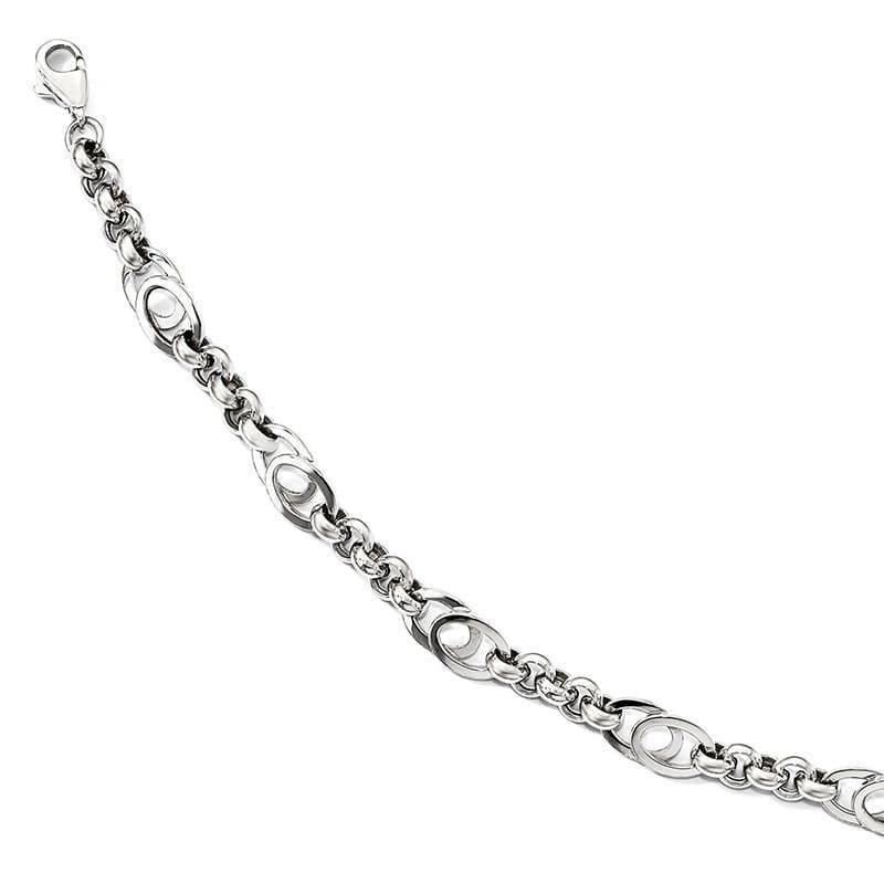 Leslie's 14k White Gold Polished Bracelet - Seattle Gold Grillz