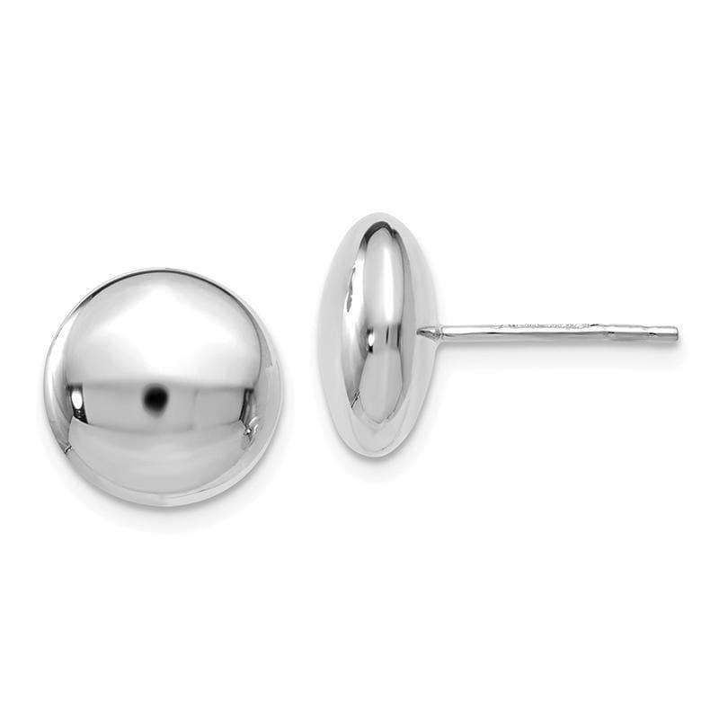 Leslie's 14k White Gold Polished Button Post Earrings - Seattle Gold Grillz