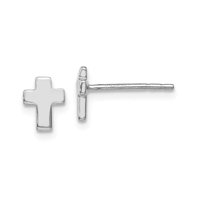 Leslie's 14k White Gold Polished Cross Post Earrings - Seattle Gold Grillz