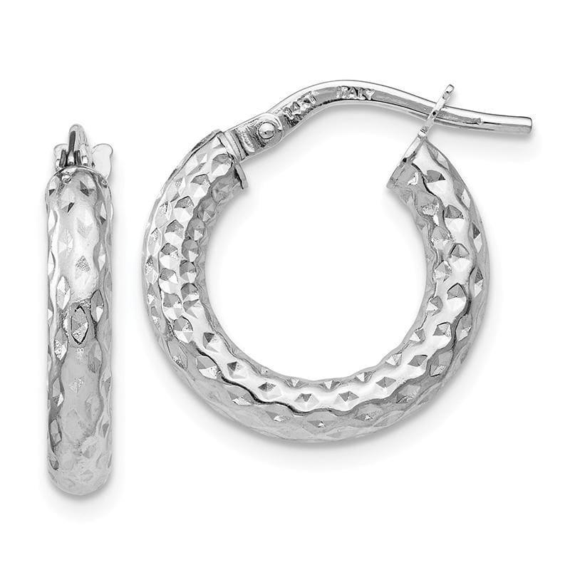 Leslie's 14k White Gold Polished D-C Hoop Earrings - Seattle Gold Grillz