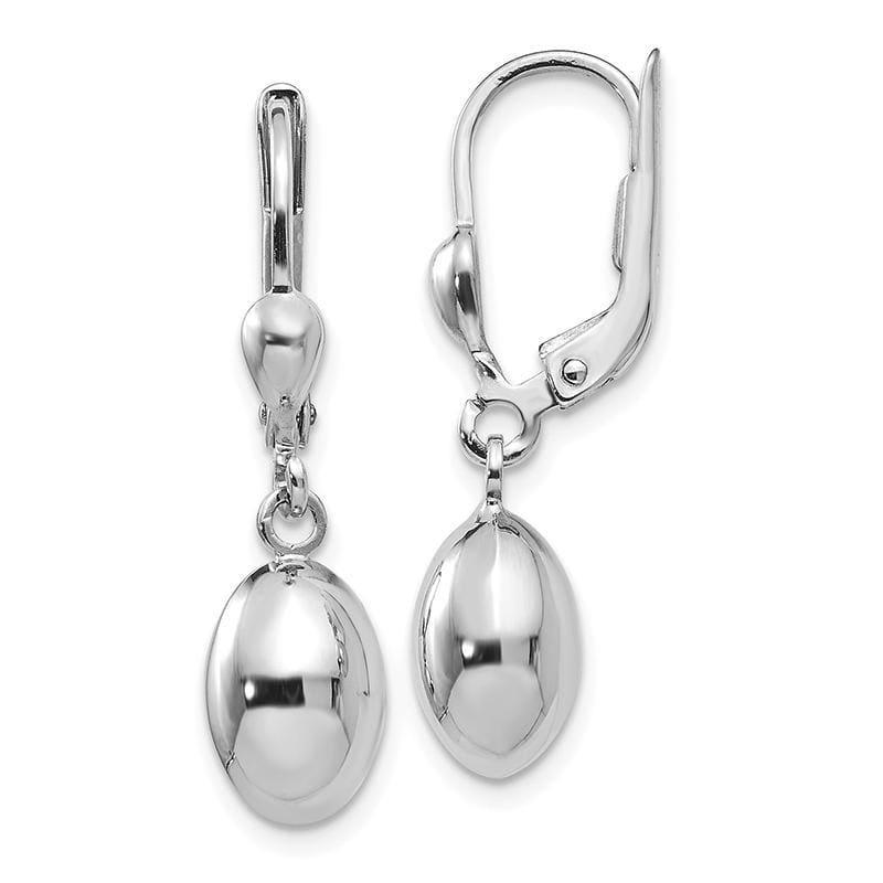 Leslie's 14k White Gold Polished Dangle Leverback Earrings - Seattle Gold Grillz