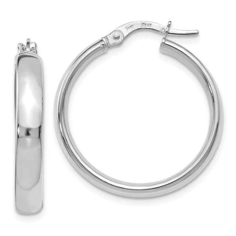 Leslie's 14k White Gold Polished Hoop Earrings - Seattle Gold Grillz