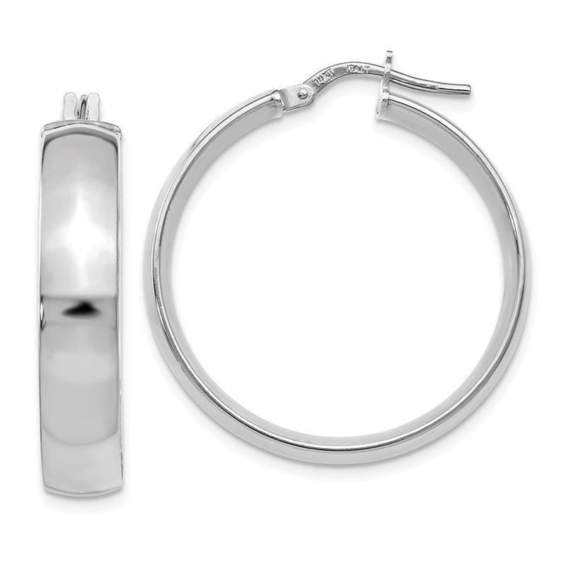 Leslie's 14k White Gold Polished Hoop Earrings - Seattle Gold Grillz