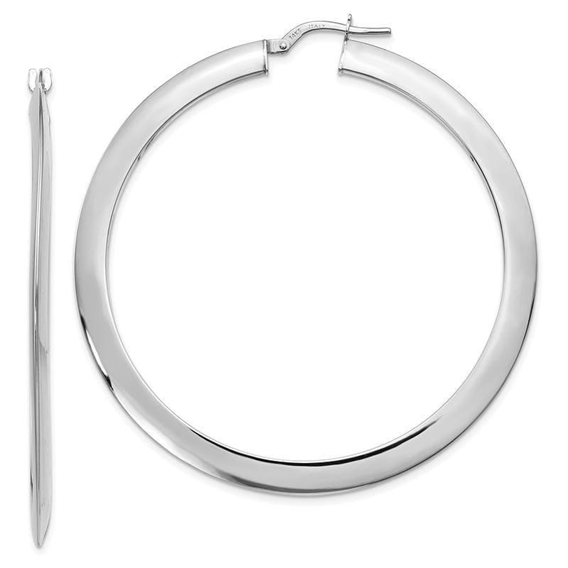 Leslie's 14k White Gold Polished Hoop Earrings - Seattle Gold Grillz