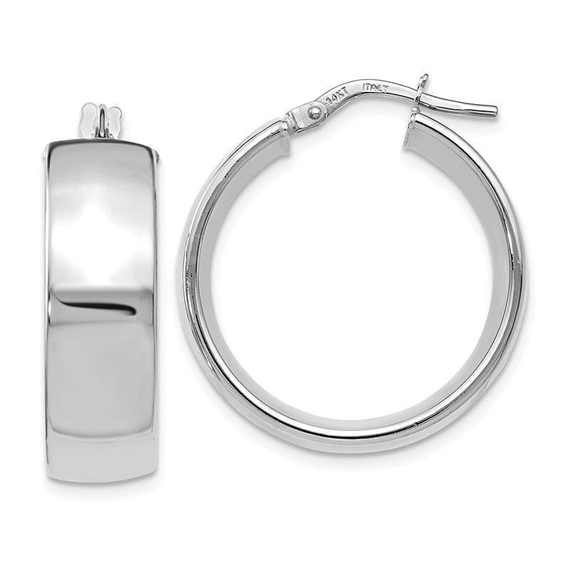 Leslie's 14k White Gold Polished Hoop Earrings - Seattle Gold Grillz