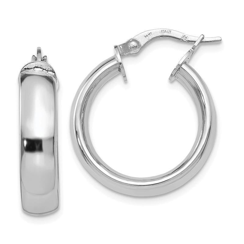 Leslie's 14k White Gold Polished Hoop Earrings - Seattle Gold Grillz