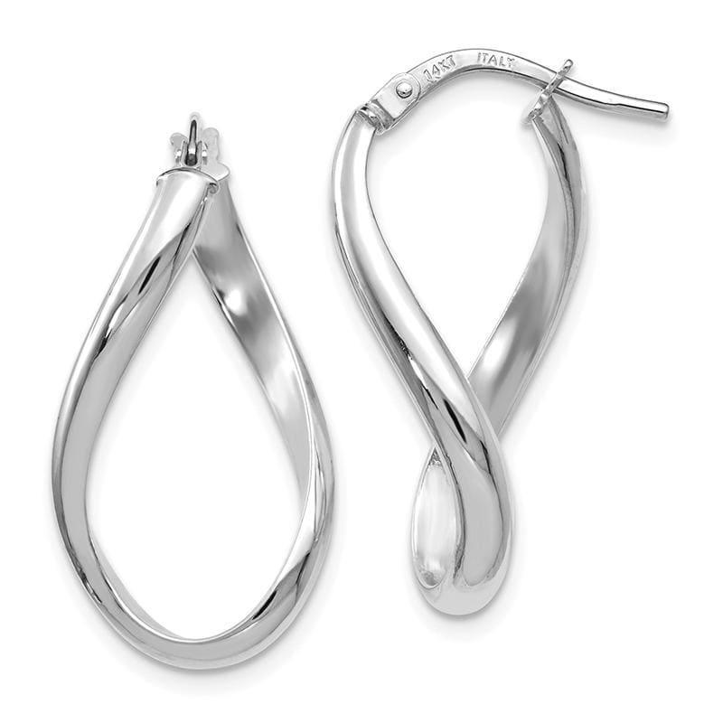 Leslie's 14k White Gold Polished Oval Twisted Hoop Earrings - Seattle Gold Grillz