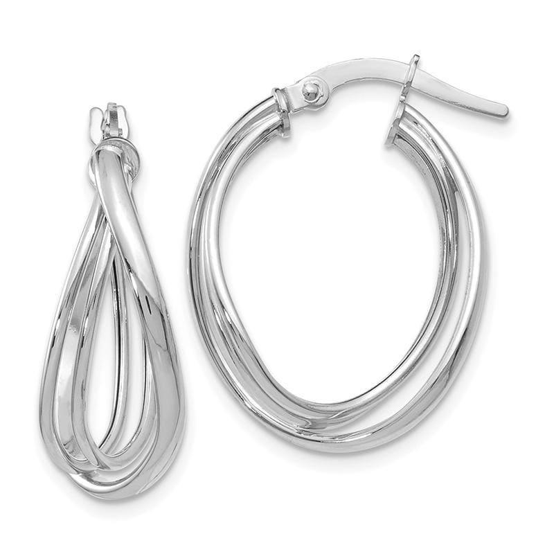 Leslie's 14k White Gold Polished Twist Hoop Earrings - Seattle Gold Grillz