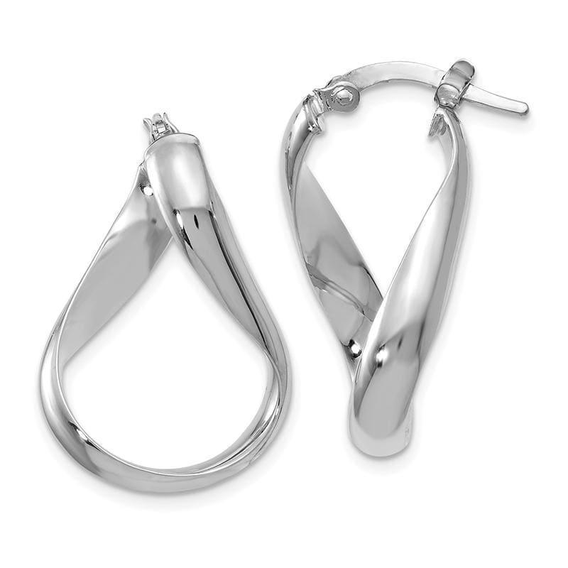 Leslie's 14k White Gold Twisted Hoop Earrings - Seattle Gold Grillz